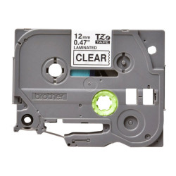 BROTHER P-TOUCH TZE-S131 noir sur clear 12mm extra gluant