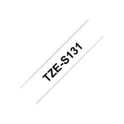 BROTHER P-TOUCH TZE-S131 noir sur clear 12mm extra gluant