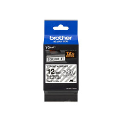 BROTHER P-TOUCH TZE-S131 noir sur clear 12mm extra gluant