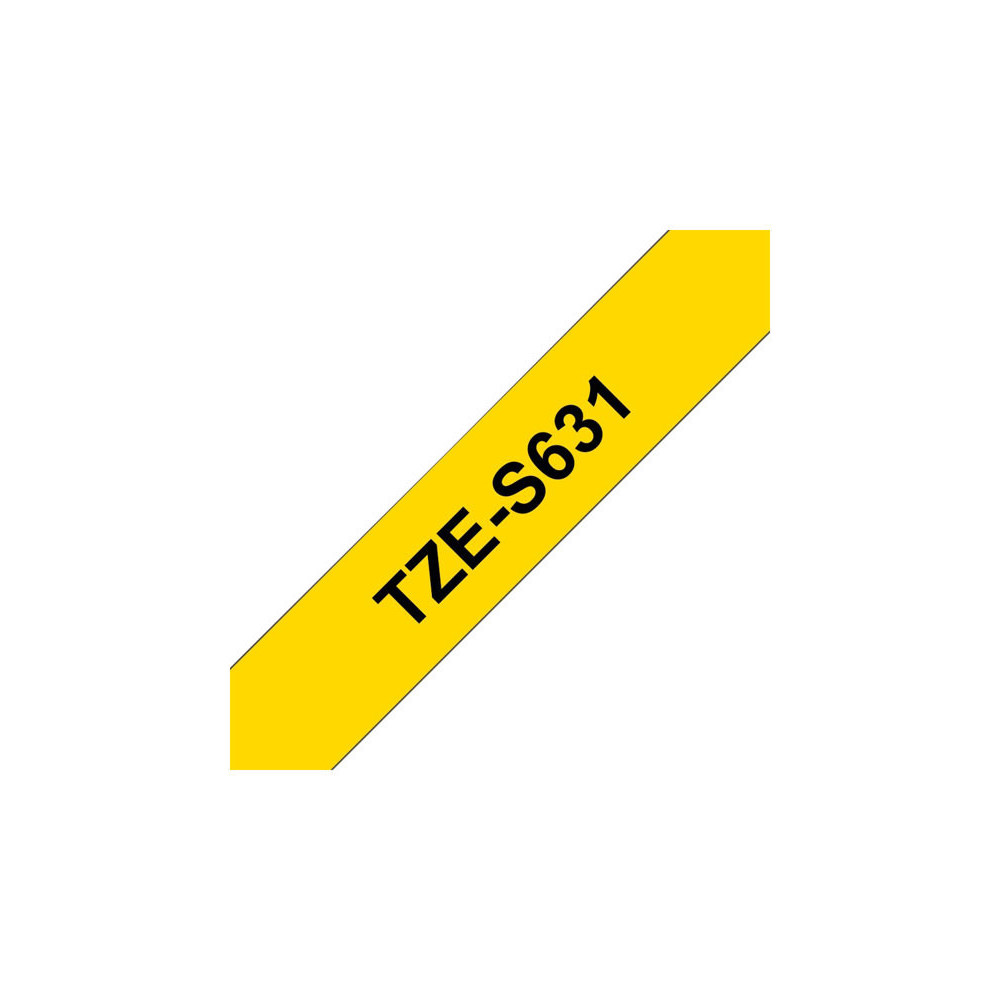 BROTHER P-TOUCH TZE-S631 noir sur jaune  12mm extra gluey