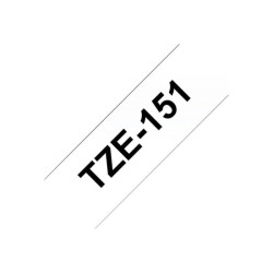 BROTHER P-TOUCH TZE-151 noir sur clear 24mm