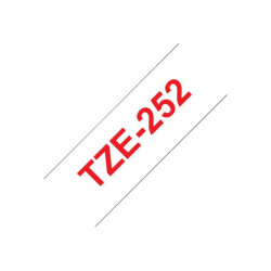 BROTHER P-TOUCH TZE-252 rouge sur blanc 24mm