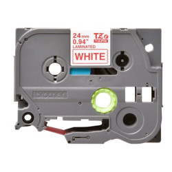 BROTHER P-TOUCH TZE-252 rouge sur blanc 24mm