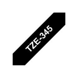 BROTHER P-TOUCH TZE-345 blanc sur noir  18mm