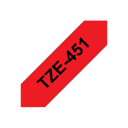 BROTHER P-TOUCH TZE-451 noir sur rouge 24mm