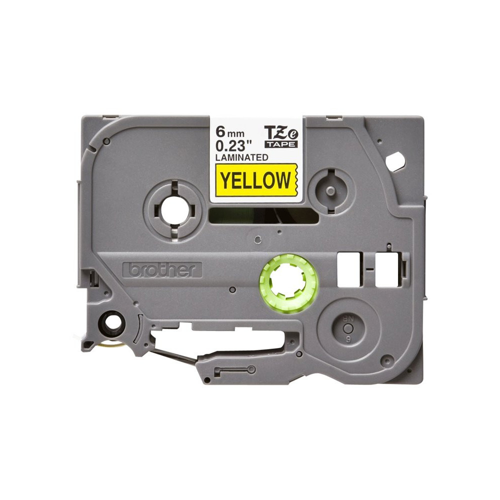 BROTHER P-TOUCH TZE-611 noir sur jaune  6mm