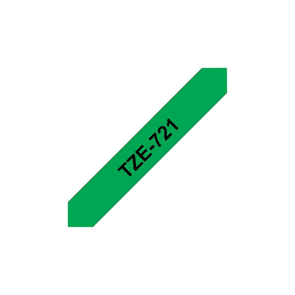 BROTHER P-TOUCH TZE-721 noir sur vert 9mm
