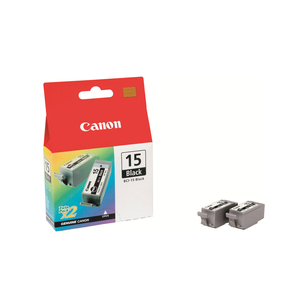 CANON BCI-15BK cartouche d encre noir capacité standard 2 x 5.3 ml 2 x 121 pages pack de 2