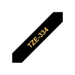 BROTHER P-TOUCH TZE-334 gold sur noir  12mm