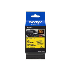 BROTHER P-TOUCH TZE-FX611 noir sur jaune  6 mm redeal.fr