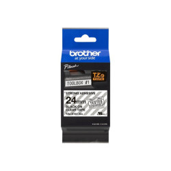 BROTHER P-TOUCH TZE-S151 noir sur clear 24mm extra gluey redeal.fr