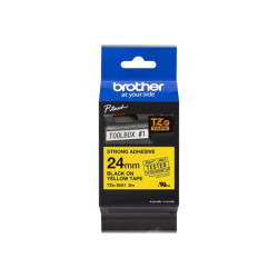 BROTHER P-TOUCH TZE-S651 noir sur jaune  24mm extra gluey