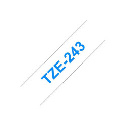 BROTHER P-TOUCH TZE-243 bleu sur blanc 18mm