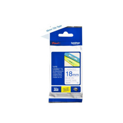 BROTHER P-TOUCH TZE-243 bleu sur blanc 18mm