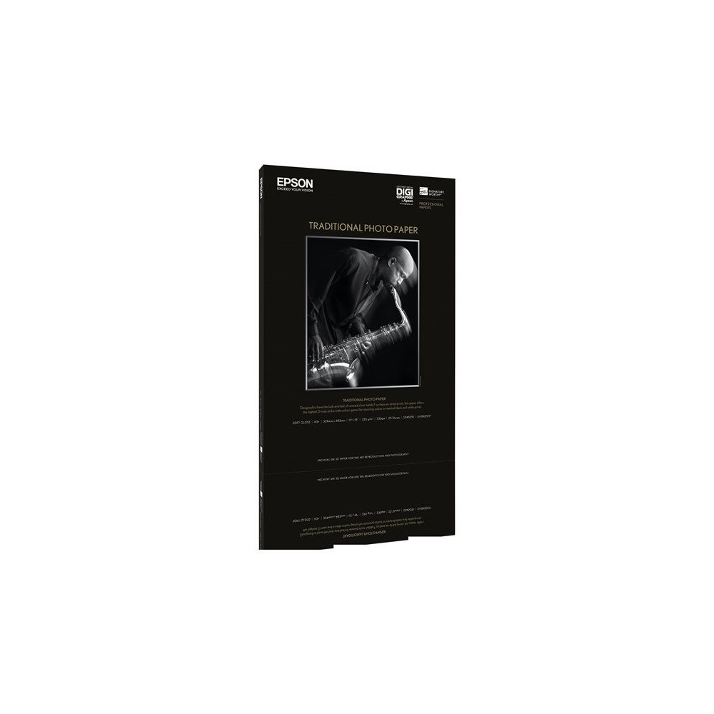 EPSON S045052 Traditional photo  papier inkjet 330g/m2 A2 25 feuilles pack de 1