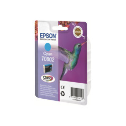 EPSON 1LB T0802 ink cartridge cyan standard capacity 7.4ml 935 pages 1-pack blister without alarm
