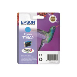 EPSON 1LB T0802 ink cartridge cyan standard capacity 7.4ml 935 pages 1-pack blister without alarm