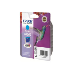 EPSON 1LB T0802 ink cartridge cyan standard capacity 7.4ml 935 pages 1-pack blister without alarm