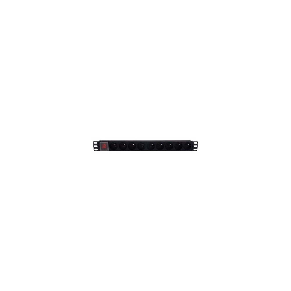 MCL 9A/RE-9T - Réglette électrique rackable avec interrupteur 9 prises + terre 16A