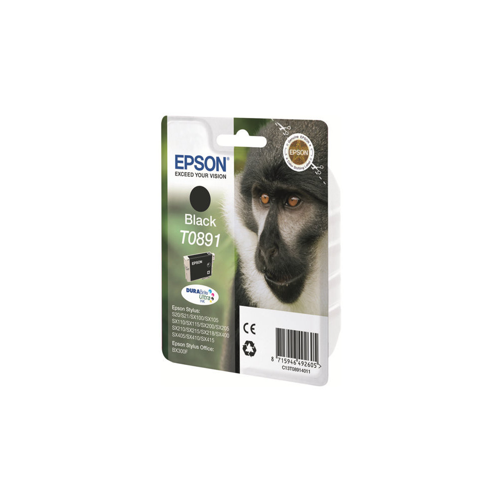 EPSON 6LB T0891 ink cartridge black standard capacity 5.8ml 1-pack blister without alarm