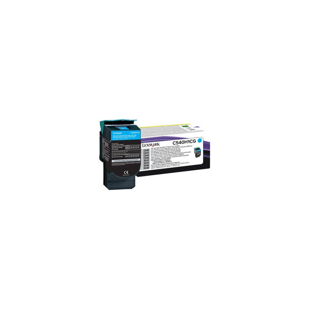 LEXMARK C540, C543, C544, X543, X544 cartouche de toner cyan haute capacité 2.000 pages pack de 1 retour programme