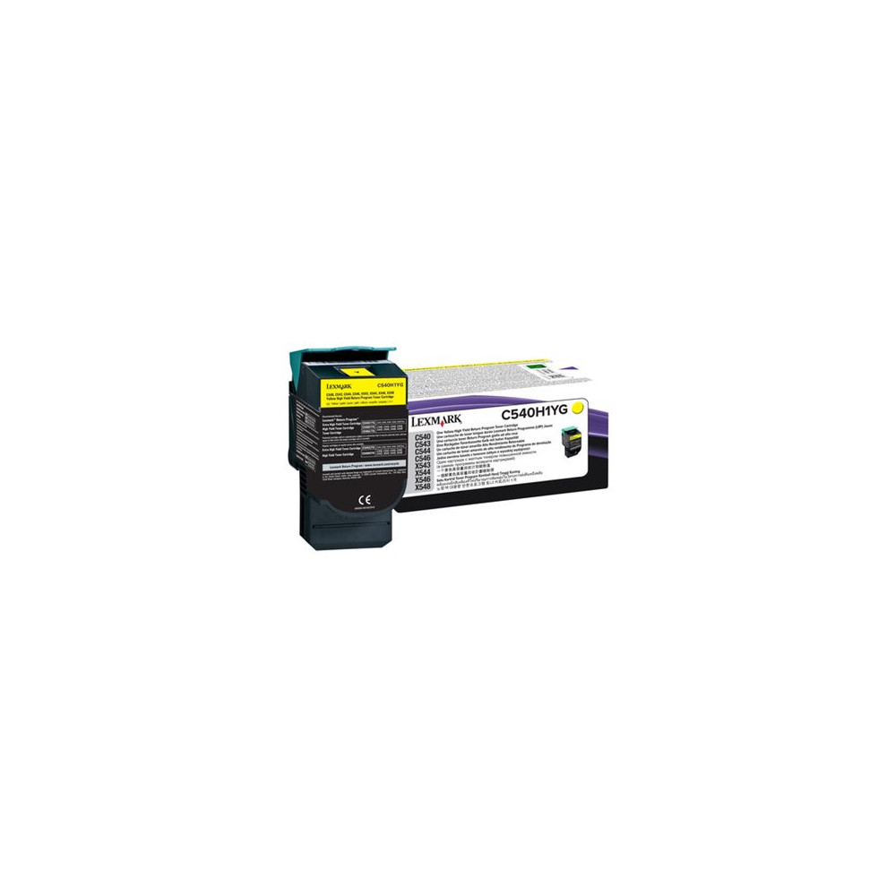 LEXMARK C540, C543, C544, X543, X544 cartouche de toner jaune haute capacité 2.000 pages pack de 1 retour programme