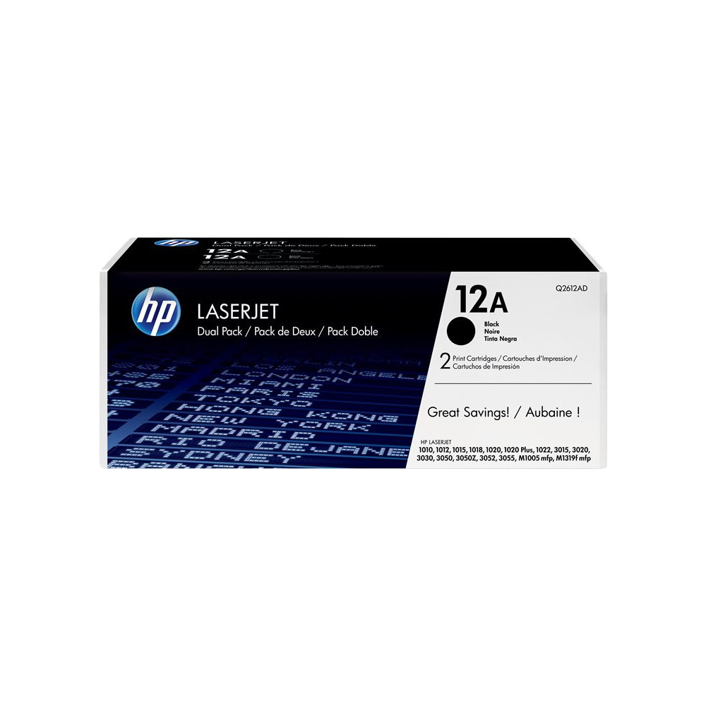 HP 12AD original Laserjet Toner cartridge Q2612AD black standard capacity 2 x 2.000 pages 2-pack