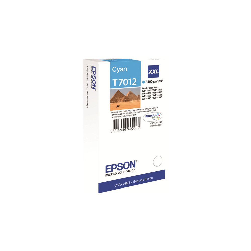 EPSON 1LB WP4000/4500 ink cartridge cyan extra high capacity 3.400 pages 1-pack blister without alarm