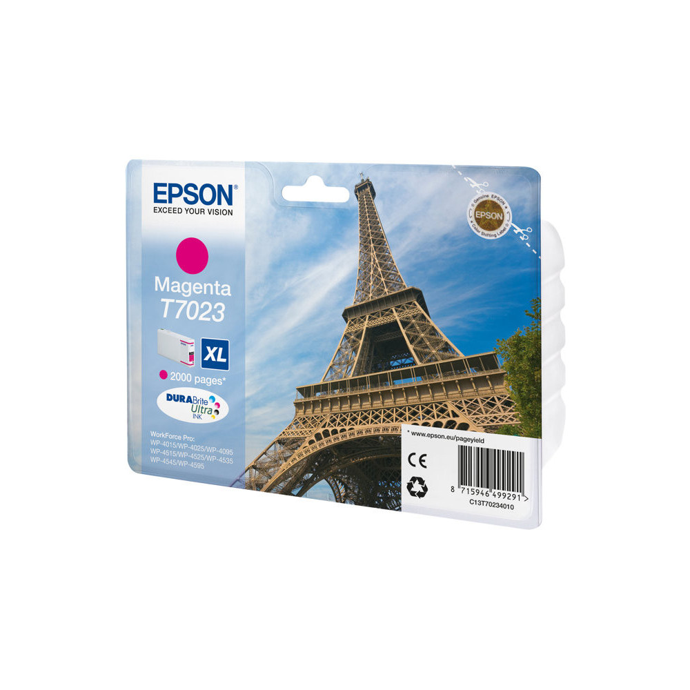 EPSON 1LB T7023 ink cartridge magenta high capacity 21.3ml 2.000 pages 1-pack blister without alarm