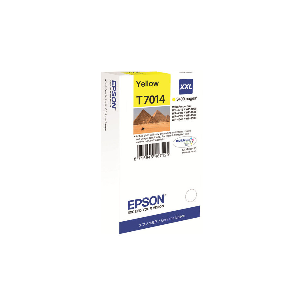 EPSON 1LB WP4000/4500 ink cartridge yellow extra high capacity 3.400 pages 1-pack blister without alarm