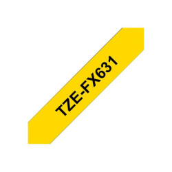 BROTHER P-TOUCH TZE-FX631 noir sur jaune  12mm