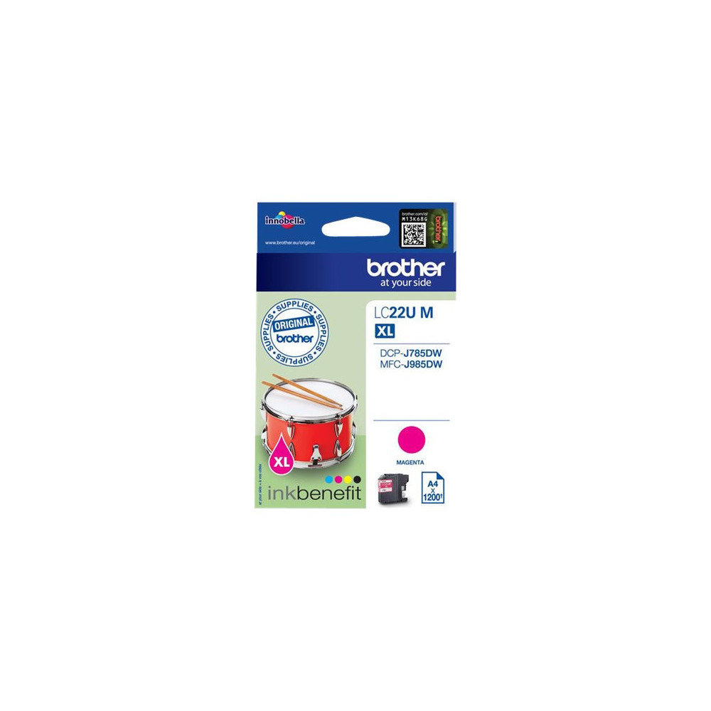 BROTHER LC22UM Cartouche de encre Magenta, 1200 pages pour DCP-J785DW et MFC-J985DW