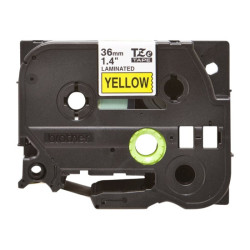 BROTHER P-TOUCH TZE-661 noir sur jaune  36mm