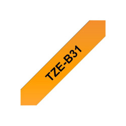 BROTHER P-TOUCH TZE-B31 noir sur neon orange 12mm