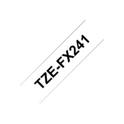 BROTHER P-TOUCH TZE-FX241 noir sur blanc 18mm