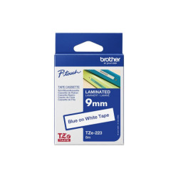 BROTHER P-TOUCH TZE-223 bleu sur blanc 9mm