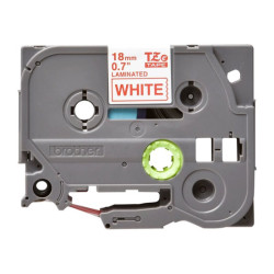 BROTHER P-TOUCH TZE-242 rouge sur blanc 18mm