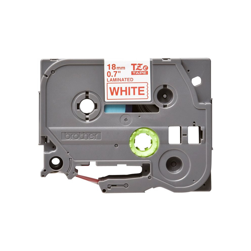 BROTHER P-TOUCH TZE-242 rouge sur blanc 18mm