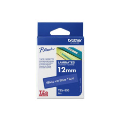BROTHER P-TOUCH TZE-535 blanc sur hard bleu 12mm