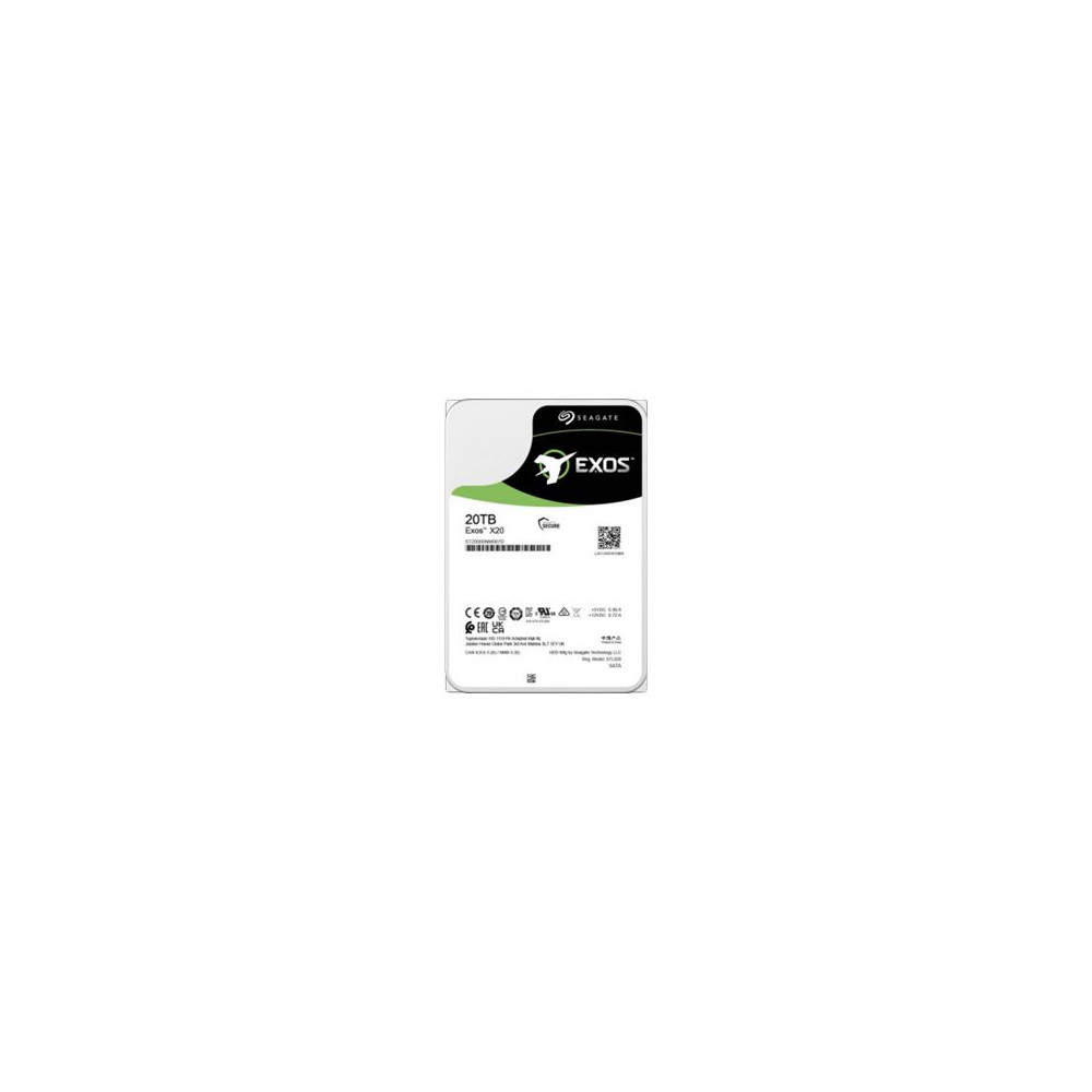 SEAGATE Exos X20 20To HDD SAS 12Gb/s 7200RPM 256Mo cache 3.5p 24x7 512e/4KN