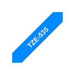 BROTHER P-TOUCH TZE-535 blanc sur hard bleu 12mm