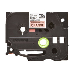 BROTHER P-TOUCH TZE-B51 noir sur neon orange 24mm