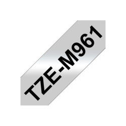 BROTHER P-TOUCH TZE-M961 noir sur silver-matt 36mm pack de 1