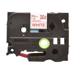 BROTHER P-TOUCH TZE-262 rouge sur blanc 36mm