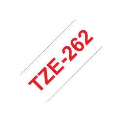 BROTHER P-TOUCH TZE-262 rouge sur blanc 36mm