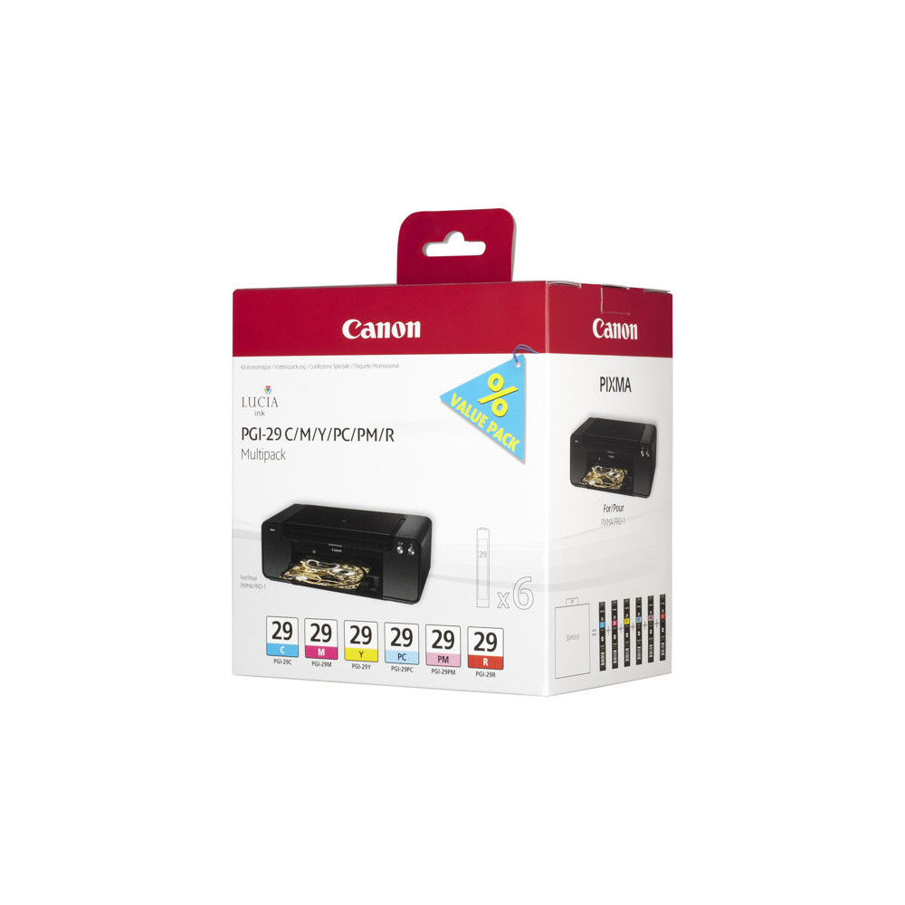 CANON 1LB PGI-29 CMY/PC/PM/R ink cartridge colour standard capacity multipack