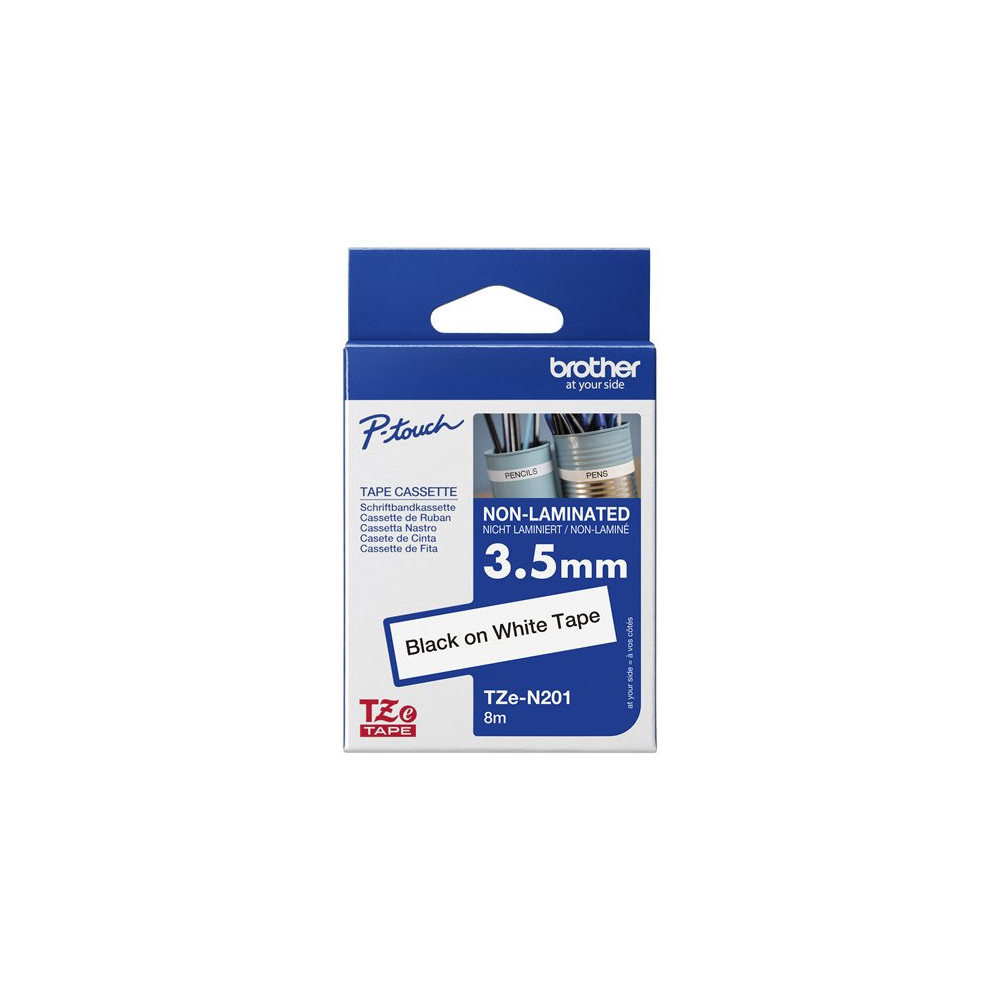 BROTHER P-TOUCH TZE-N201 noir sur blanc 3,5mm
