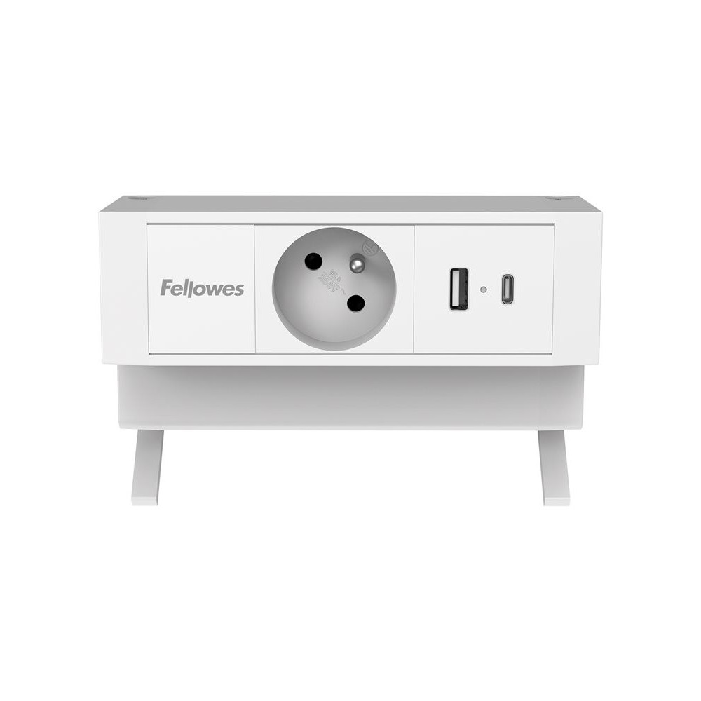 FELLOWES Power Desk Up 2.0 1x 230V 1x USB A+C Charger FR White redeal.fr