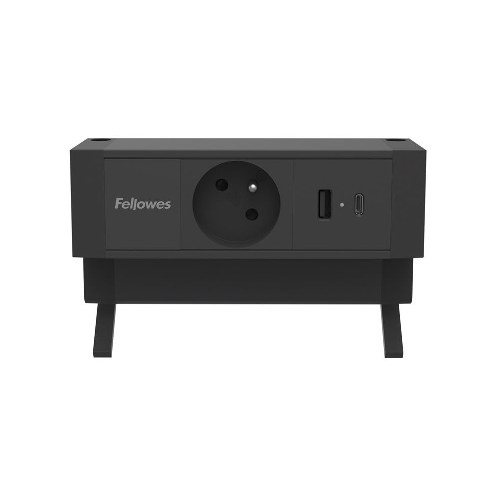 FELLOWES Power Desk Up 2.0 1x 230V 1x USB A+C Charger FR Black redeal.fr