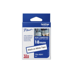 BROTHER P-TOUCH TZE-N241 noir sur blanc 18mm